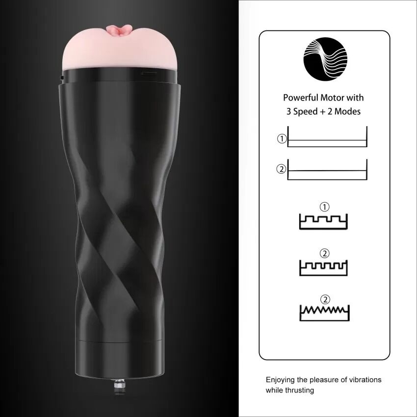Hismith (Китай) Мастурбатор з вібрацією Hismith Male Masturbation Cup, сумісний з секс-машинами бренду