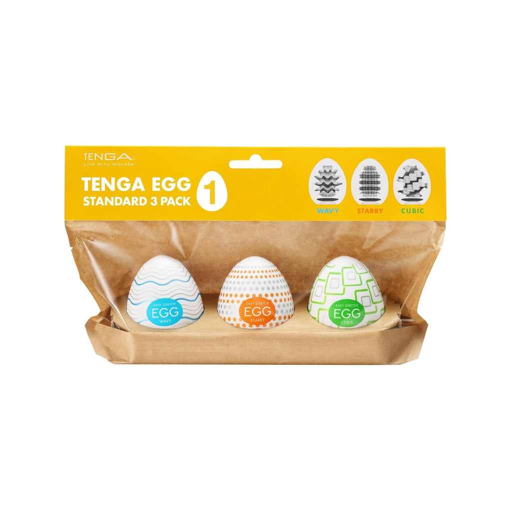 Tenga (Япония) Набір мастурбаторів-яєць Tenga Egg Standard 3 Pack 1 (Wavy, Starry, Cubic)