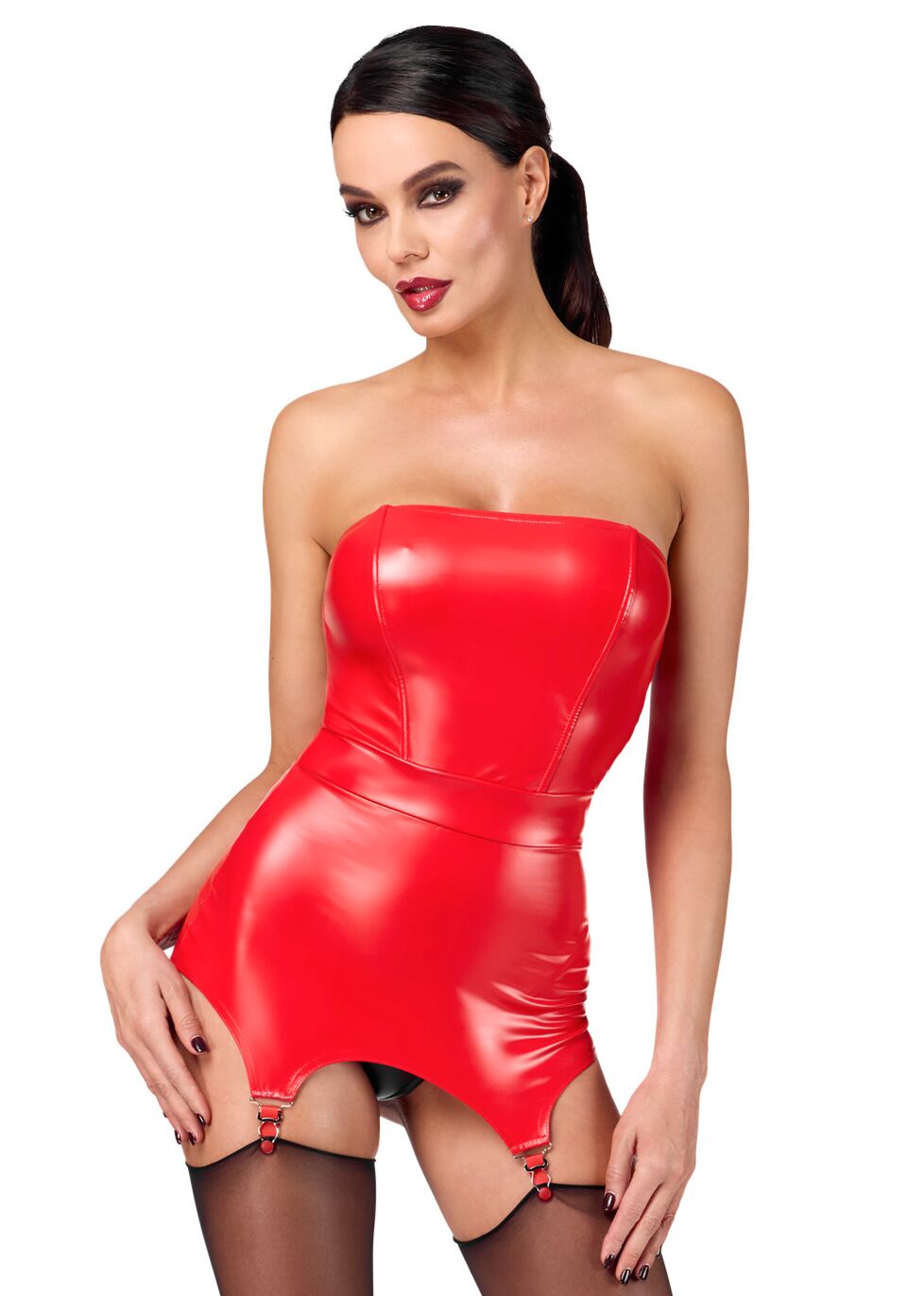 Noir Handmade (Польща) Корсет з підв'язками для панчіх Noir Handmade F368 Bombshell Fierce Corset-belt Red M