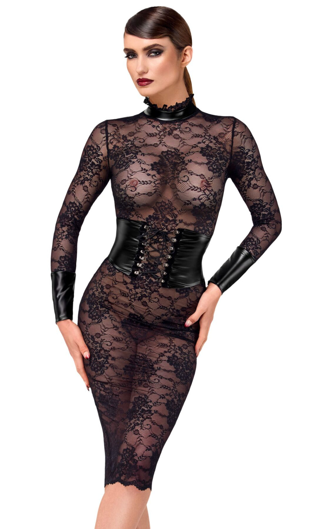 Noir Handmade (Польща) Сукня Noir Handmade F375 Noirelle Lace Corset Midi dress L