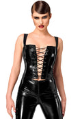 Noir Handmade (Польща) Корсет Noir Handmade F379 Dominae Frontbind PVC Corset Top XL