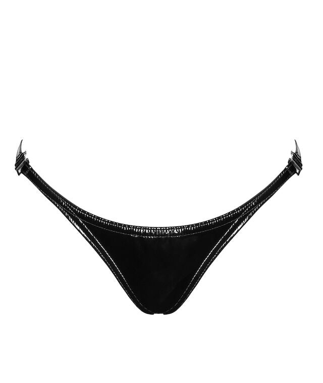 Noir Handmade (Польща) Трусики Noir Handmade P014 Dominae PVC panty with silver clasp XL