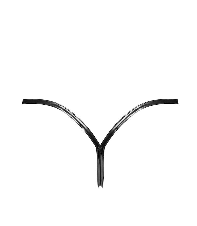 Noir Handmade (Польща) Трусики Noir Handmade P014 Dominae PVC panty with silver clasp XL